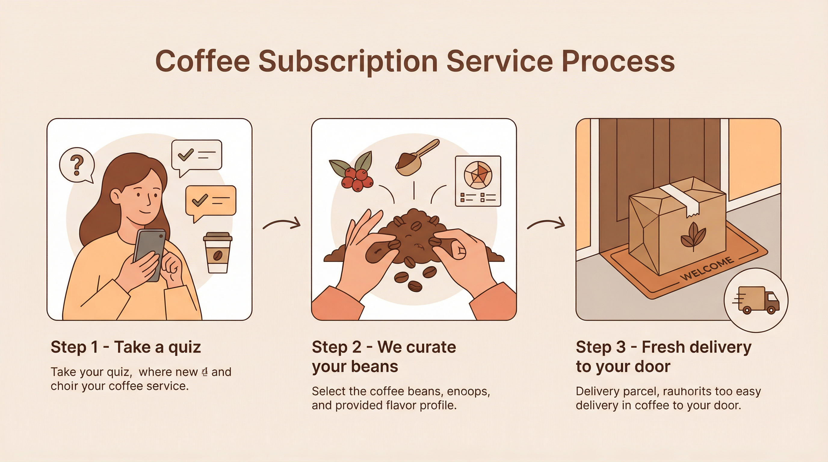 Coffee subscription process illustration